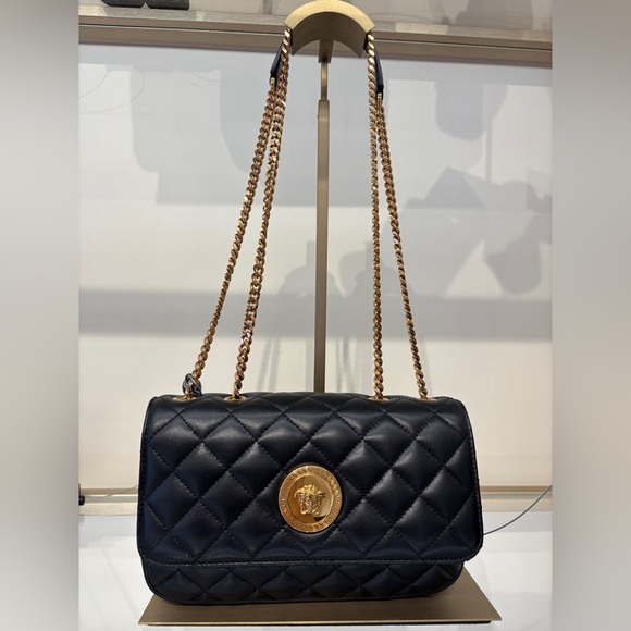Versace Handbags - Versace classic Medusa Elegant Black Quilted Shoulder Bag